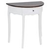 vidaXL Console Table | White body with brown top | MDF and Pine | Compact