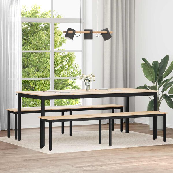 vidaXL Bench Natural 200 x 35 x 45 cm Solid Pine Wood