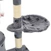 vidaXL Cat Tree with Sisal Scratching Posts 138 cm Grey Paw Prints