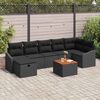 vidaXL Garden Sofa Set with Storage 8 pcs Black Poly rattan