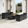 vidaXL Garden Sofa Set with Cushion 11 pcs Black Poly Rattan