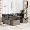 vidaXL 6 Piece Garden Sofa Set with Cushions Grey Poly Rattan