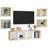vidaXL 5 Piece TV Cabinet Set White and Sonoma Oak Engineered Wood