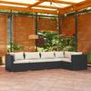 vidaXL 5 Piece Garden Lounge Set with Cushions Poly Rattan Black