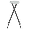 vidaXL Folding Bar Stools 2 pcs HDPE and Steel White