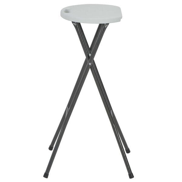 vidaXL Folding Bar Stools 2 pcs HDPE and Steel White