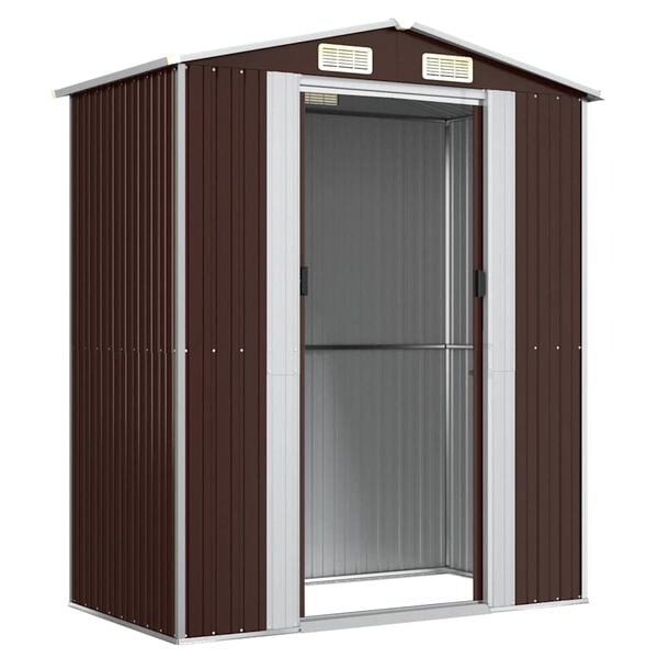 vidaXL Garden Shed Dark Brown 192x108x223 cm Galvanised Steel