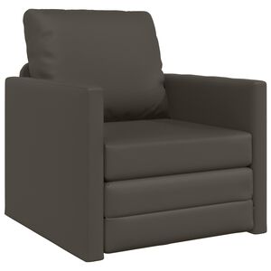 vidaXL Floor Sofa Bed 2-in-1 Grey 112x174x55 cm Faux Leather