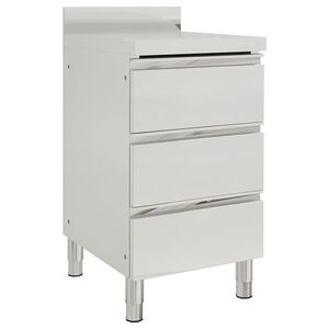 vidaXL Commercial Kitchen Cabinet with 3 Drawers 50x60x96 cm