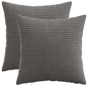 vidaXL Cushion Cover 2 pcs HEERLEN Dark Grey 40 x 40 cm Corduroy