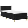 vidaXL Box Spring Bed Black and White 107 x 203 cm Fabric