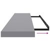 vidaXL Floating Wall Shelf Grey 120x23.5x3.8 cm MDF