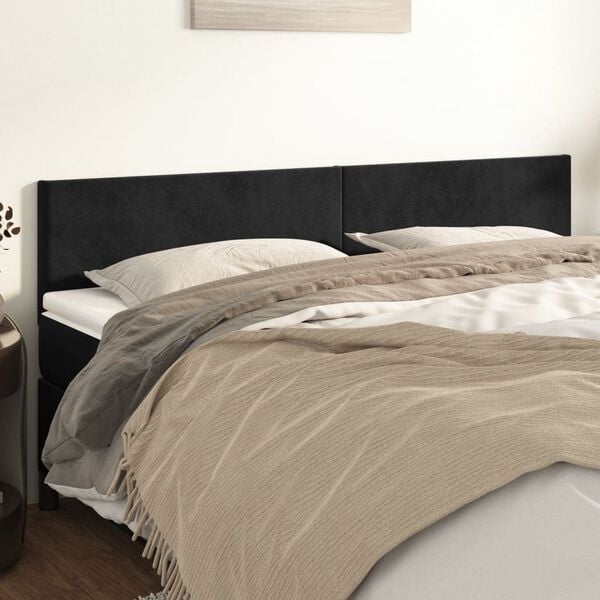 vidaXL Headboards Black 200x5x78/88 cm Velvet