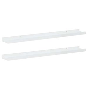 vidaXL Wall Shelves 2 pcs High Gloss White 80x9x3 cm