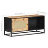 vidaXL TV Cabinet 90x30x40 cm Rough Mango Wood and Natural Cane