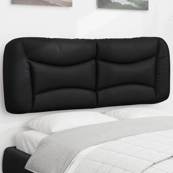 vidaXL Headboard Cushion "Hvar" Black 137 cm Double Faux Leather