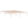 vidaXL Bed Frame without Mattress White Solid Wood Super King Size