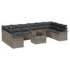 vidaXL Garden Sofa Set 11 pcs Grey Poly Rattan