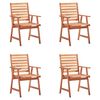 vidaXL Outdoor Dining Chairs 4 pcs with Cushions Solid Acacia Wood