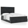 vidaXL Ottoman Bed with Mattresses Black Queen Velvet