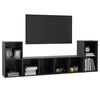 vidaXL 3 Piece TV Cabinet Set Grey Engineered Wood