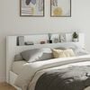 vidaXL Headboard Cabinet with LED White 220x16.5x103.5 cm