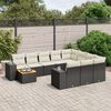 vidaXL 11 Piece Garden Sofa Set with Cushions Black Poly Rattan