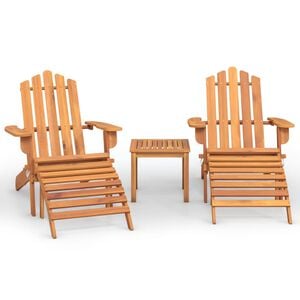vidaXL 3 Piece Adirondack Garden Lounge Set Solid Wood Acacia