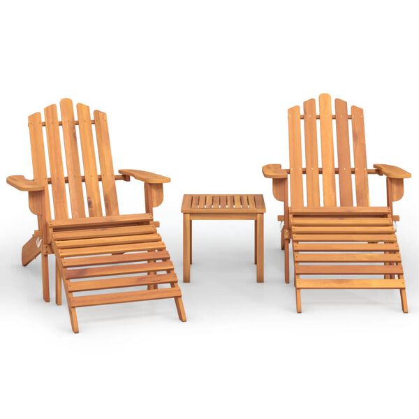vidaXL 3 Piece Adirondack Garden Lounge Set Solid Wood Acacia