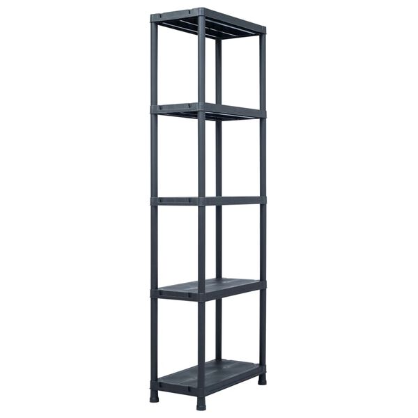 vidaXL Storage Shelf Racks 2 pcs Black 125 kg 60x30x180 cm Plastic