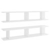 vidaXL Wall Shelf 2pcs High Gloss White 105x18x20cm Engineered Wood