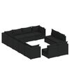 vidaXL 12 Piece Garden Lounge Set with Cushions Black Poly Rattan