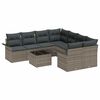 vidaXL Garden Sofa Set 9 pcs Grey Poly Rattan