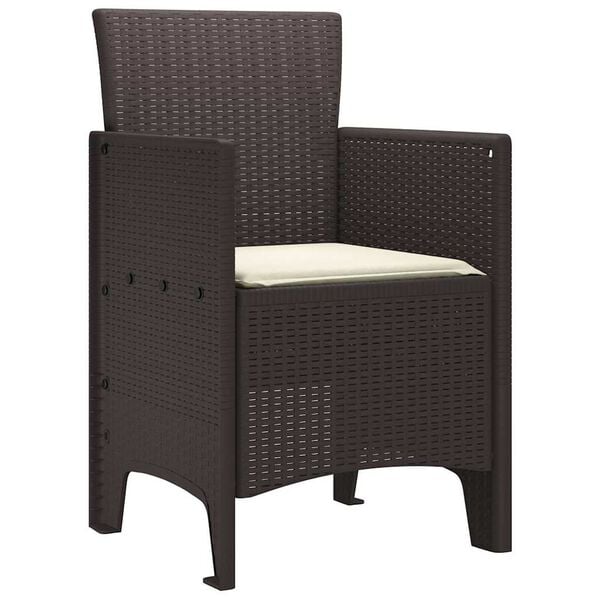 vidaXL Garden Chair 4 pcs Brown 53 x 49 x 85 cm Polypropylene