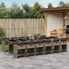 vidaXL 13 Piece Garden Dining Set with Cushions Grey Poly Rattan