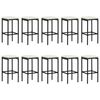 vidaXL 11 Piece Garden Bar Set with Cushions Black Poly Rattan
