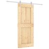 vidaXL Sliding Door Natural and White 85 x 210 cm Solid Pine Wood