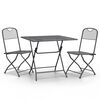 vidaXL 3 Piece Garden Dining Set Expanded Metal Mesh Anthracite