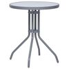 vidaXL Garden Table | Light Grey | Steel | 60 cm wide, 72 cm tall | Durable