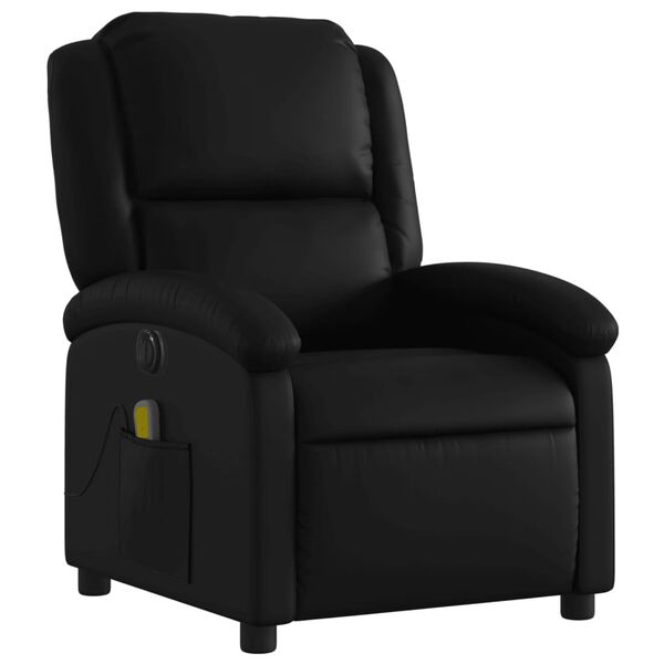 vidaXL Electric Massage Recliner Chair Black Faux Leather