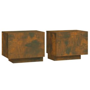 vidaXL Bedside Cabinet Smoked Oak 100x35x40 cm Engineered Wood