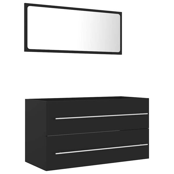 vidaXL 2 Piece Bathroom Furniture Set Grey Engineered Wood