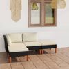 vidaXL 4 Piece Garden Lounge Set with Cushions Poly Rattan Black