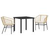 vidaXL Garden Dining Set 3 pcs Brown Poly Rattan