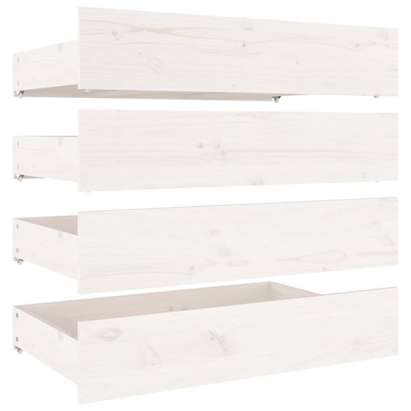 vidaXL Bed Drawers 4 pcs White Solid Wood Pine