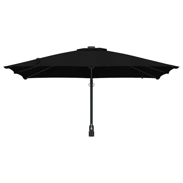vidaXL Garden Parasol Black 248.5 x 247.5 x 160 cm Polyester and Steel