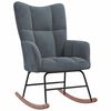 vidaXL Rocking Chair with a Stool Dark Grey Velvet