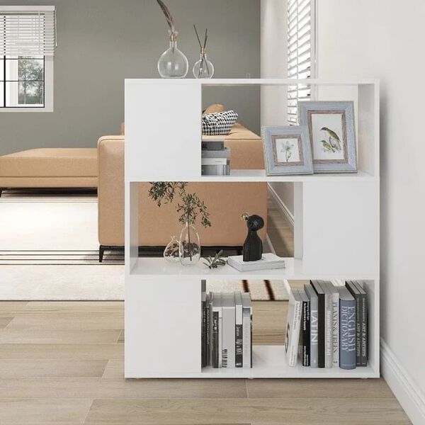 vidaXL Book Cabinet Room Divider White 80x24x94 cm Engineered Wood