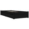 vidaXL Bed Frame without Mattress with Drawers Black Single