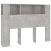 vidaXL Headboard Cabinet Concrete Grey 140x18,5x104,5 cm